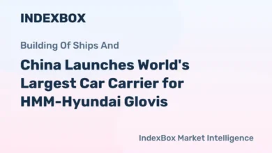 The Glovis Leader, world's largest car carrier, sails on water.