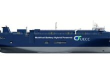 UECC multi-fuel RoRo vessel sailing at sea, reflecting fleet expansion.