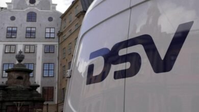 The DSV logo, representing the global transport and logistics company.