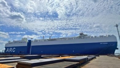The vehicle carrier ARC Freedom sailing after joining the U.S.-flag fleet.