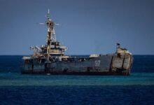 The grounded Philippine Navy vessel BRP Sierra Madre at Second Thomas Shoal.