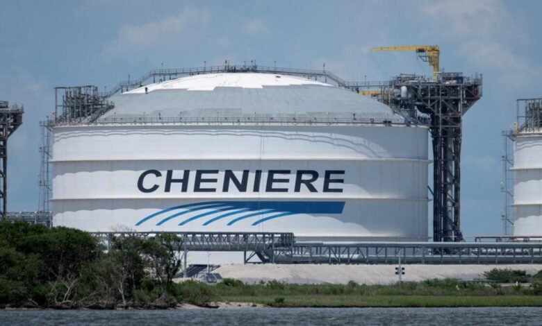 A large liquefied natural gas (LNG) carrier sailing on the ocean.