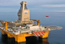 The Deepsea Nordkapp harsh-environment drilling rig operating offshore.