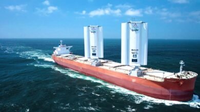A large Odfjell chemical tanker sails on calm seas.