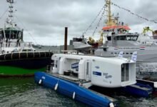 Damen's electric vessel showcasing advanced emission-free maritime technology.