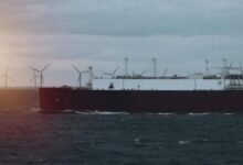 A large Dorian LPG Very Large Gas Carrier sails on the open water.