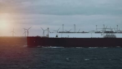 A large Dorian LPG Very Large Gas Carrier sails on the open water.
