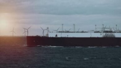 A Very Large Gas Carrier (VLGC) navigating through the Panama Canal.