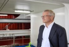 Maersk CEO Vincent Clerc in a professional setting, relevant to logistics strategy discussions.