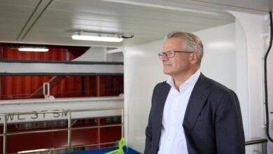 Maersk CEO Vincent Clerc in a professional setting, relevant to logistics strategy discussions.