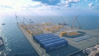 Conceptual design of an X1 Wind floating offshore wind turbine platform.