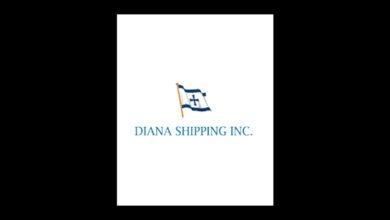 A large Capesize bulk carrier vessel navigates the open sea, representing Diana Shipping's fleet.
