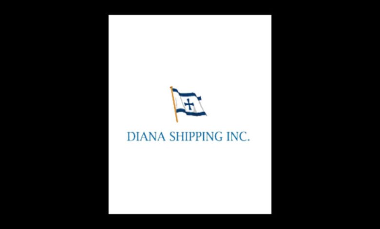 A large Capesize bulk carrier vessel navigates the open sea, representing Diana Shipping's fleet.