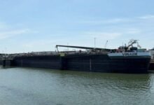 Verde Marine Energy's new HSFO bunker barge at sea.