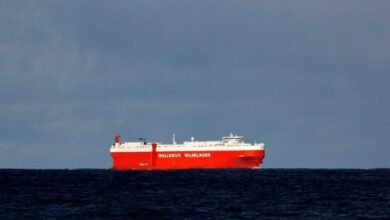 Wallenius Wilhelmsen car carrier ship at sea, representing its expanding LNG fleet.