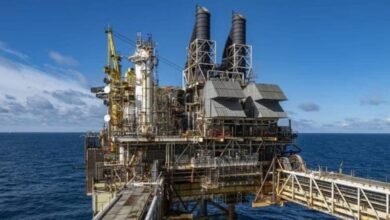 An offshore oil and gas platform in the North Sea, relevant to Aker Solutions' expanded BP deal.