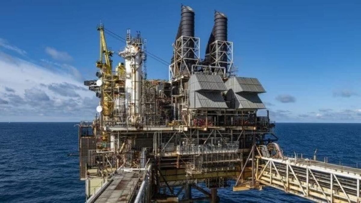 An offshore oil and gas platform in the North Sea, relevant to Aker Solutions' expanded BP deal.