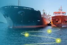The oil tanker Panama 100 sailing, contracted for EMSA oil spill response operations.