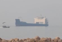 An oil tanker navigates the strategic Strait of Hormuz.