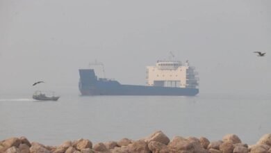 An oil tanker navigates the strategic Strait of Hormuz.